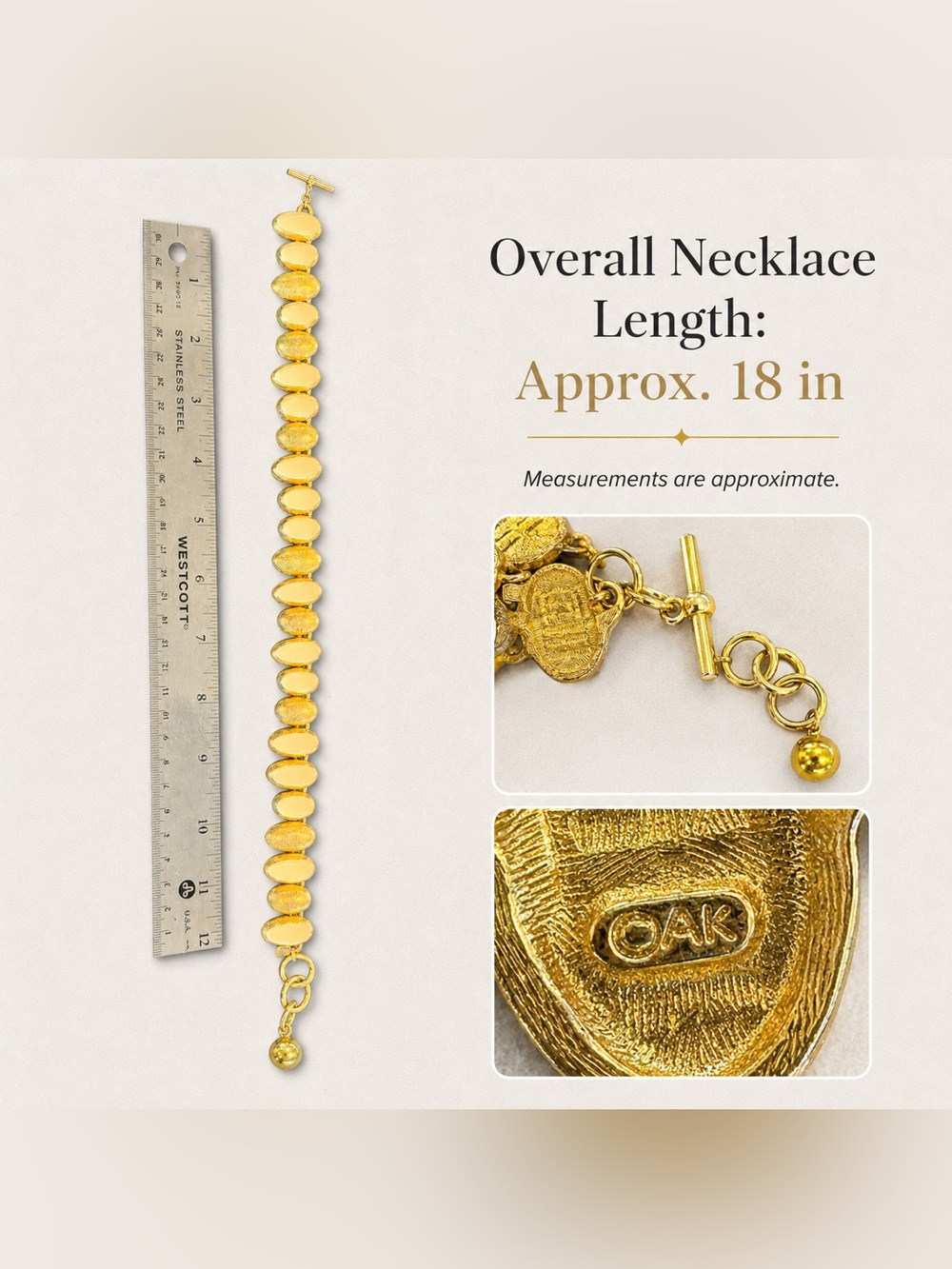 OAK Gold Two-Tone Disc Necklace - Picture 4 of 4